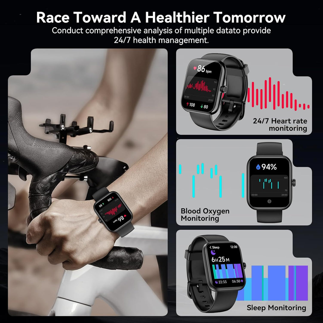‌Smart Watch with Alexa Built-in, 1.83" HD Touchscreen, Bluetooth Calling, Fitness Tracker
